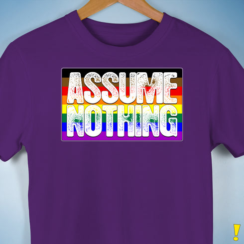 Assume Nothing Philly LGBTQ Gay Pride Flag Premium Unisex T-Shirt - Purple
